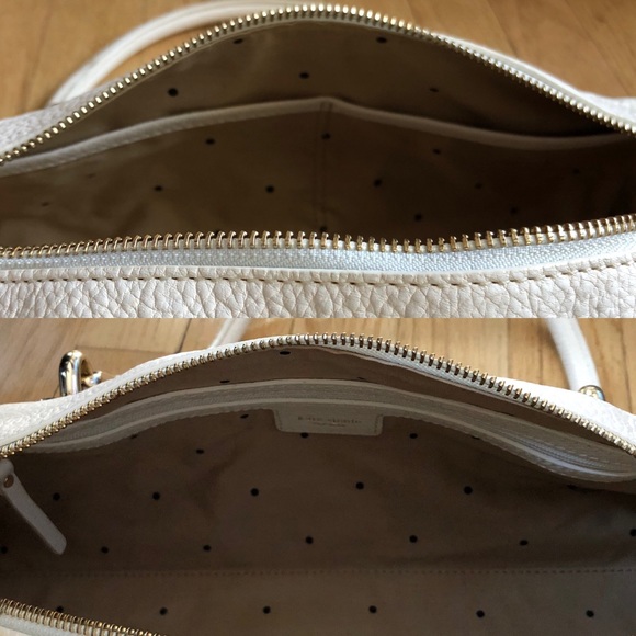 AUTHENTIC Kate Spade White Pebbled Leather Satchel - Picture 5 of 8